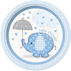Blue Elephant Baby Shower Pape...
